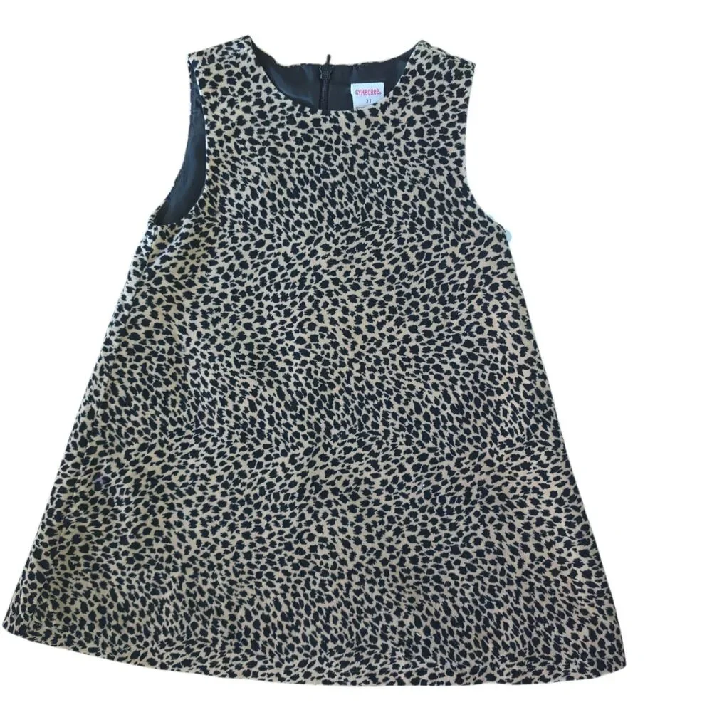 Vintage Y2K Gymboree Dress Size 2T Velvet Cheetah Print Gold Black New With Tags